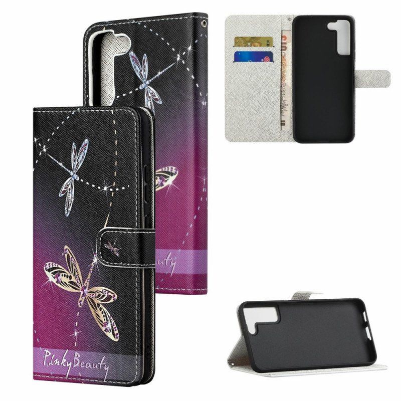 Fodral Samsung Galaxy S22 Plus 5G Med Kedjar Strappy Dragonflies