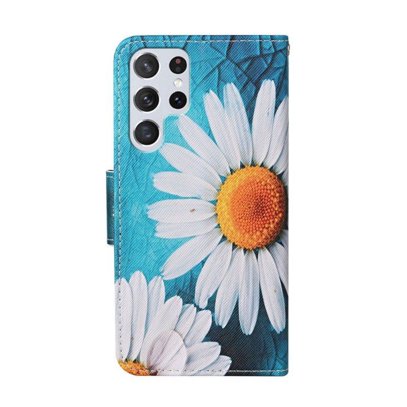 Fodral Samsung Galaxy S22 Ultra 5G Med Kedjar Thong Daisies