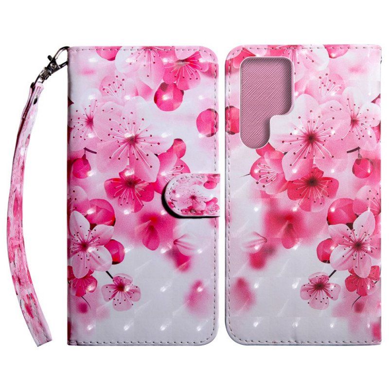 Fodral Samsung Galaxy S22 Ultra 5G Rosa Blommor