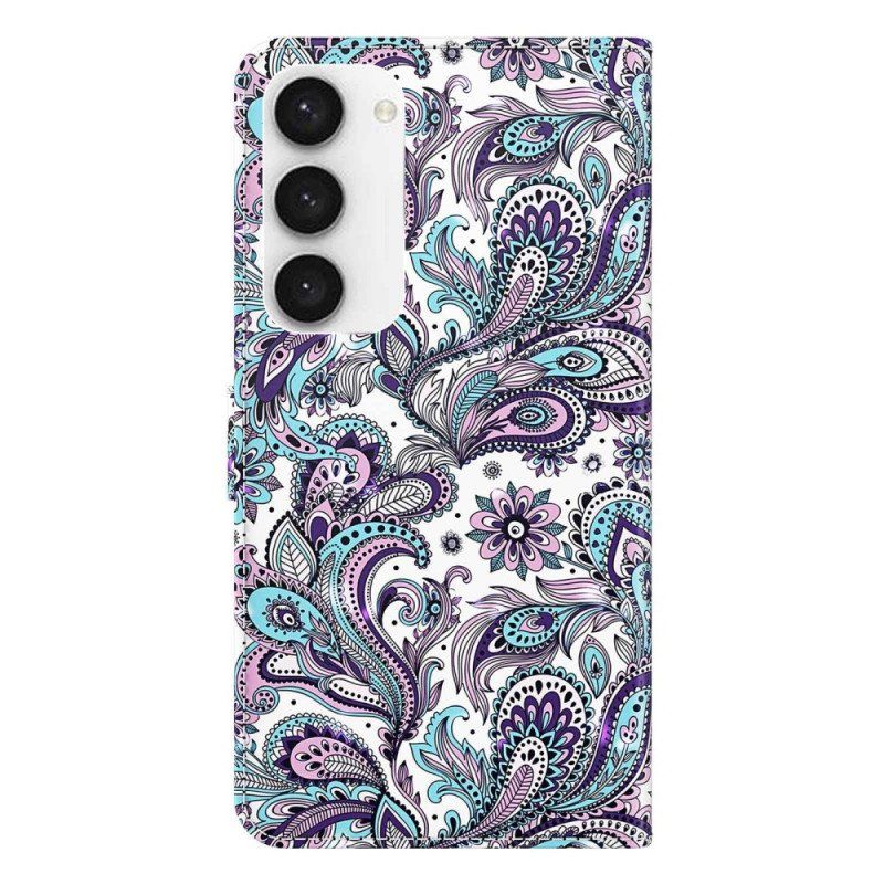 Fodral Samsung Galaxy S23 5G Med Kedjar Strappy Paisley Mönster