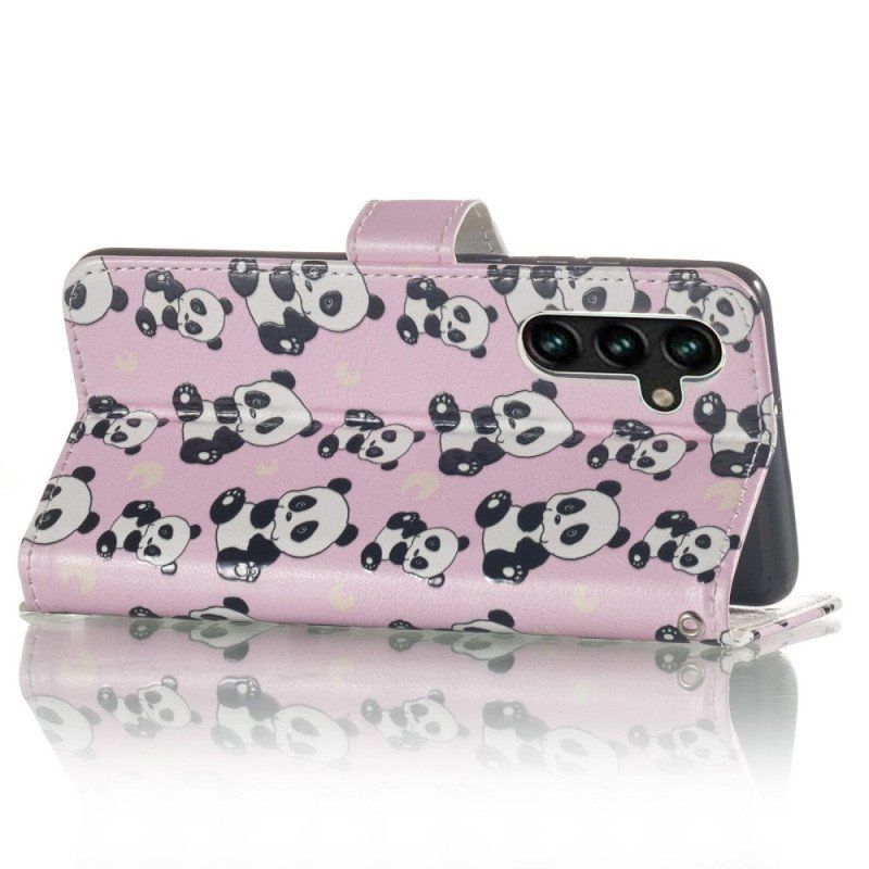 Fodral Samsung Galaxy S23 5G Med Kedjar Strappy Pandas