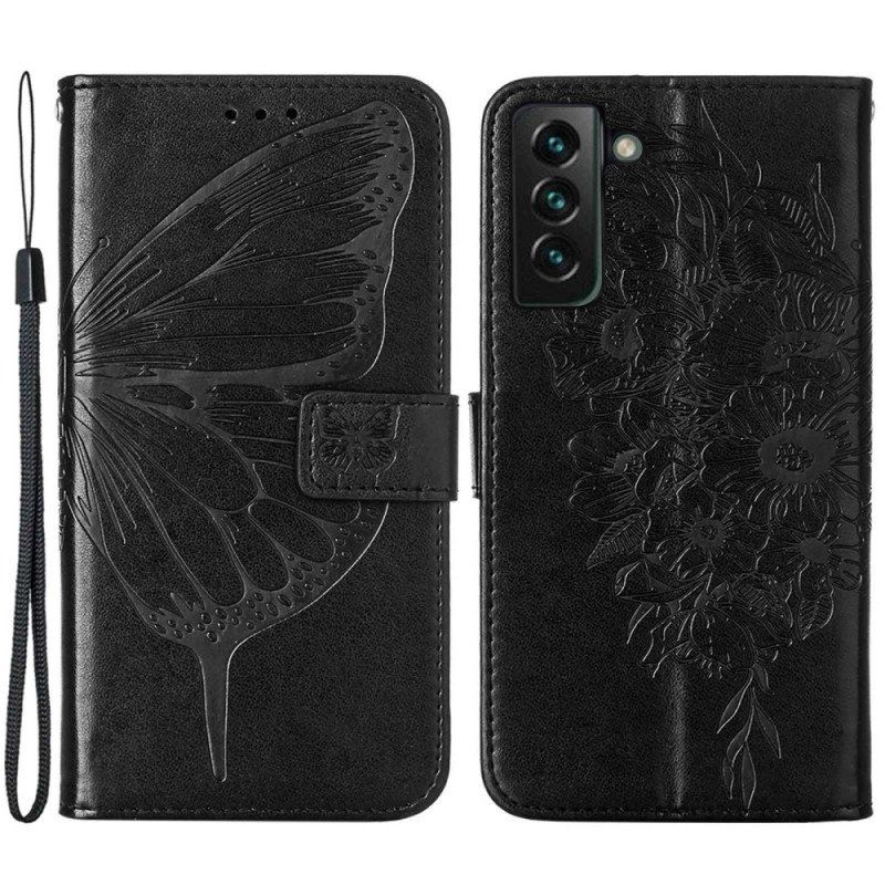 Fodral Samsung Galaxy S23 Plus 5G Med Kedjar Barock Strappy Butterfly