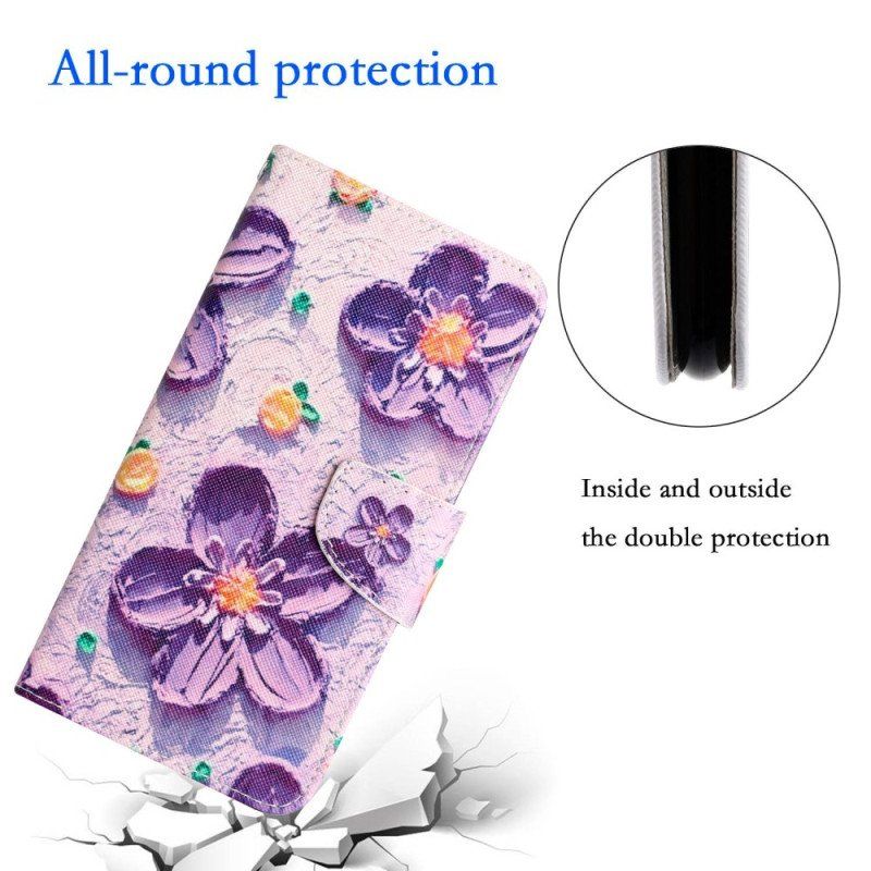 Fodral Samsung Galaxy S23 Plus 5G Med Kedjar Endast Strap Flowers