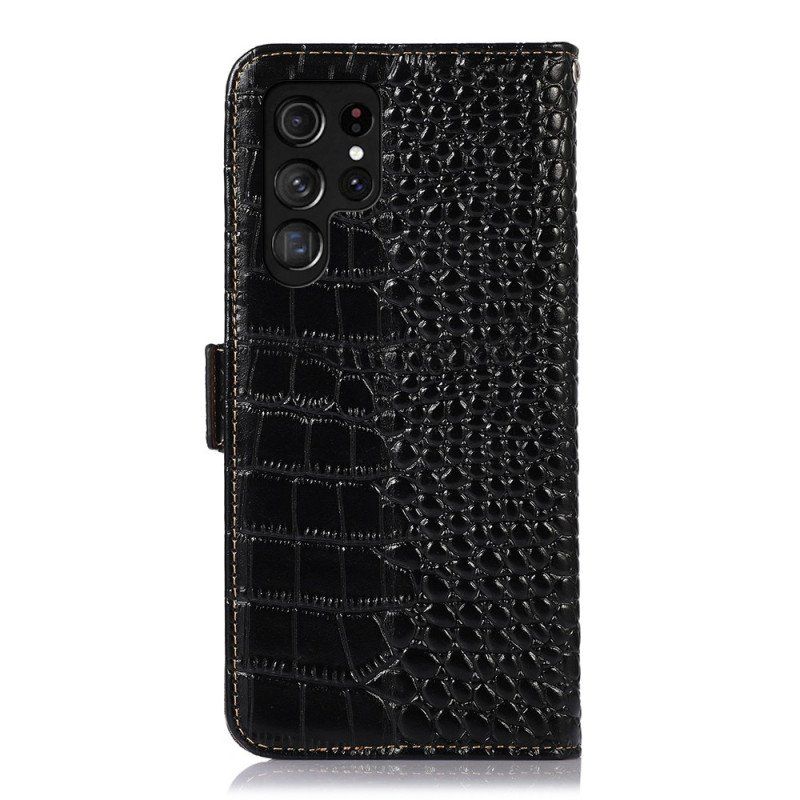 Fodral Samsung Galaxy S23 Ultra 5G Crocodile Style Rfid