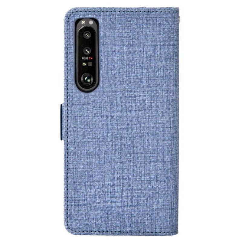 Fodral Sony Xperia 1 IV Jeans Med Roterande Korthållare