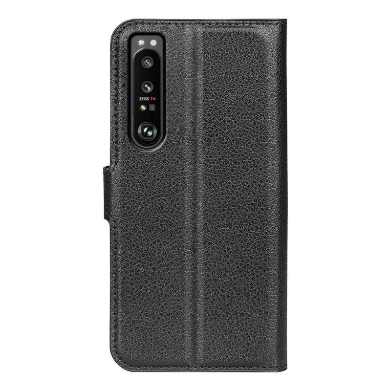 Fodral Sony Xperia 1 IV Klassisk Litchi