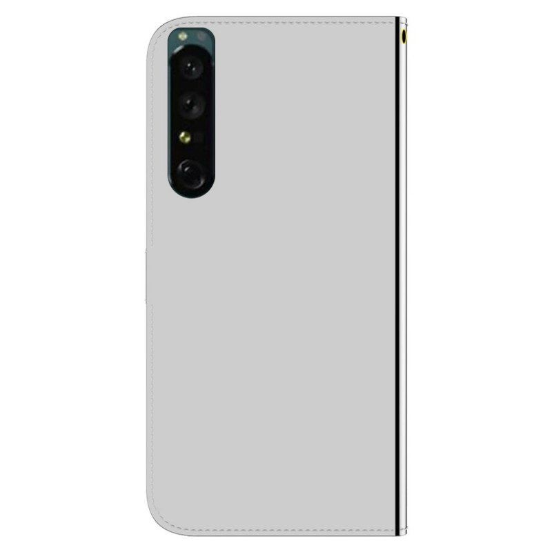 Fodral Sony Xperia 1 IV Med Kedjar Spegelrem I Konstläder