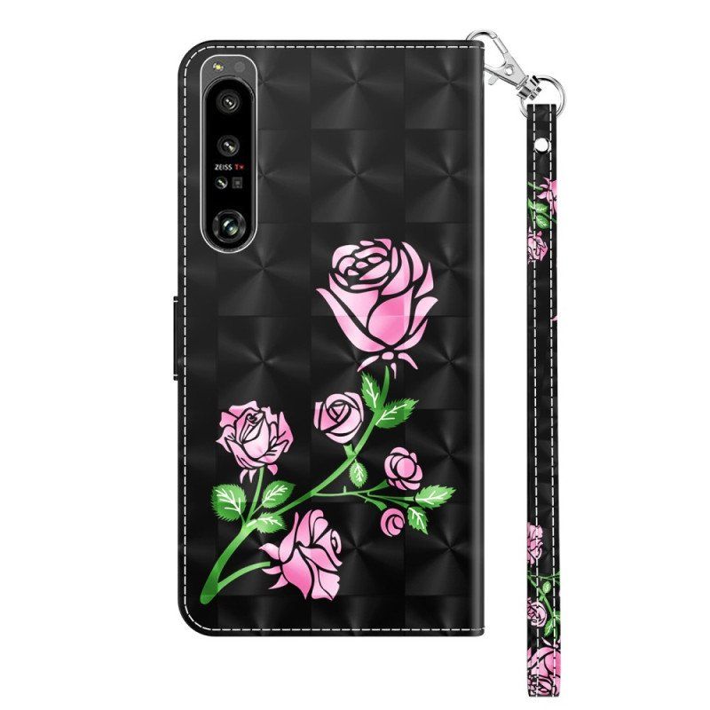 Fodral Sony Xperia 1 IV Rosor Med Snodd