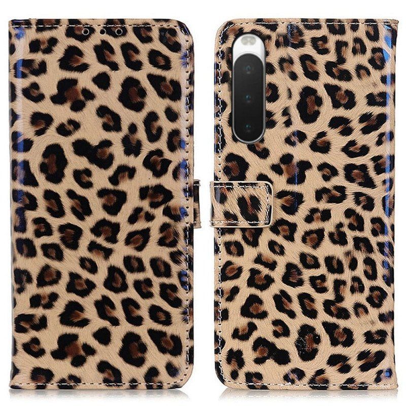 Fodral Sony Xperia 10 IV Leopardhudeffekt