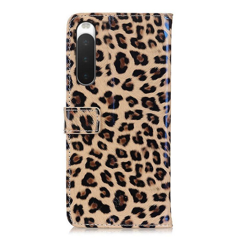 Fodral Sony Xperia 10 IV Leopardhudeffekt