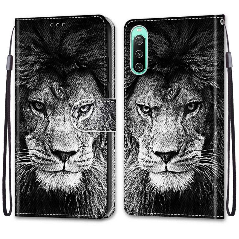 Fodral Sony Xperia 10 IV Med Kedjar Lanyard Lion