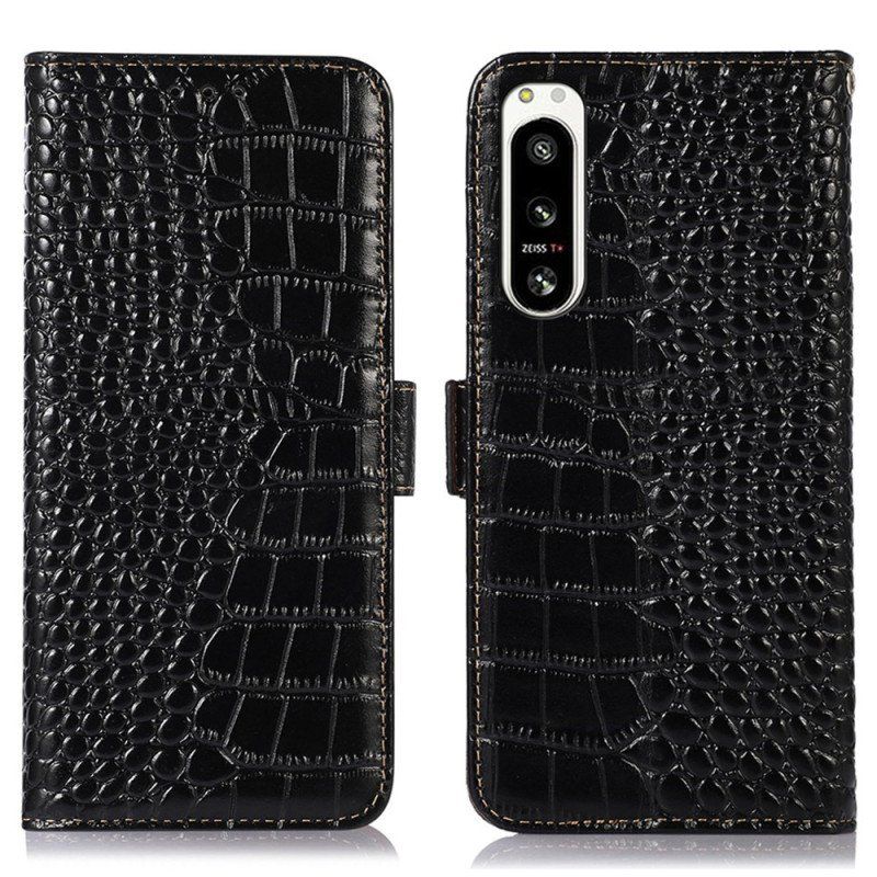 Fodral Sony Xperia 5 IV Crocodile Style Rfid