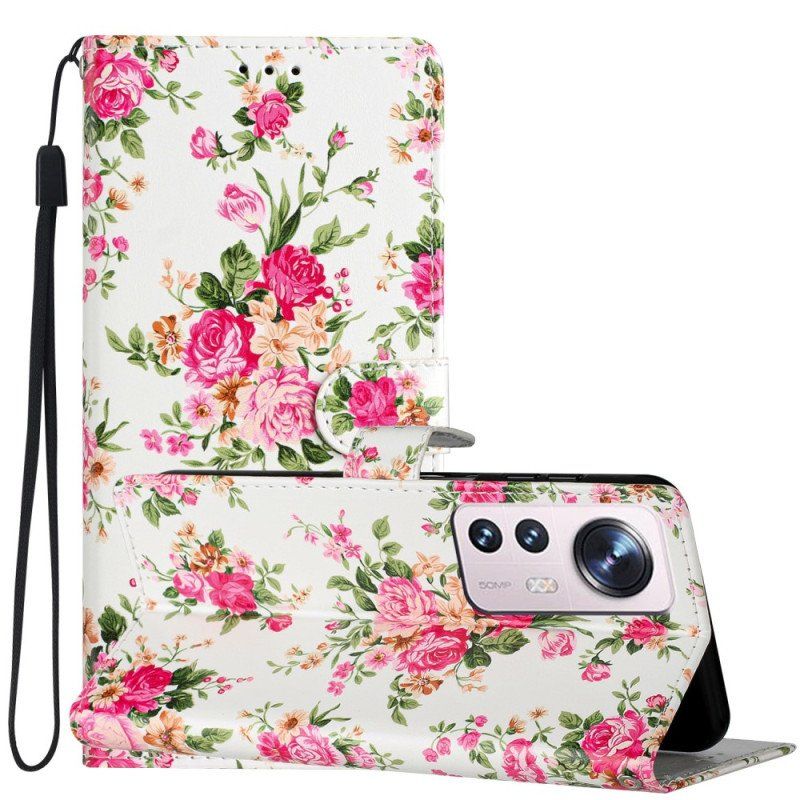 Fodral Xiaomi 12 Lite Med Kedjar Rem Liberty Flowers