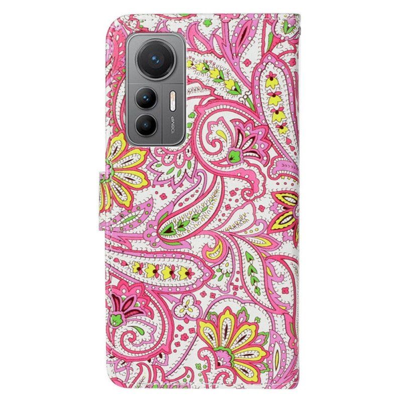 Fodral Xiaomi 12 Lite Med Kedjar Strappy Paisley Mönster