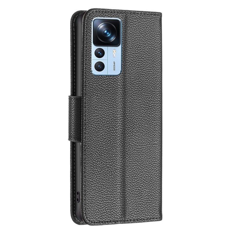 Fodral Xiaomi 12T / 12T Pro Med Kedjar Strappy Litchi Läder Style