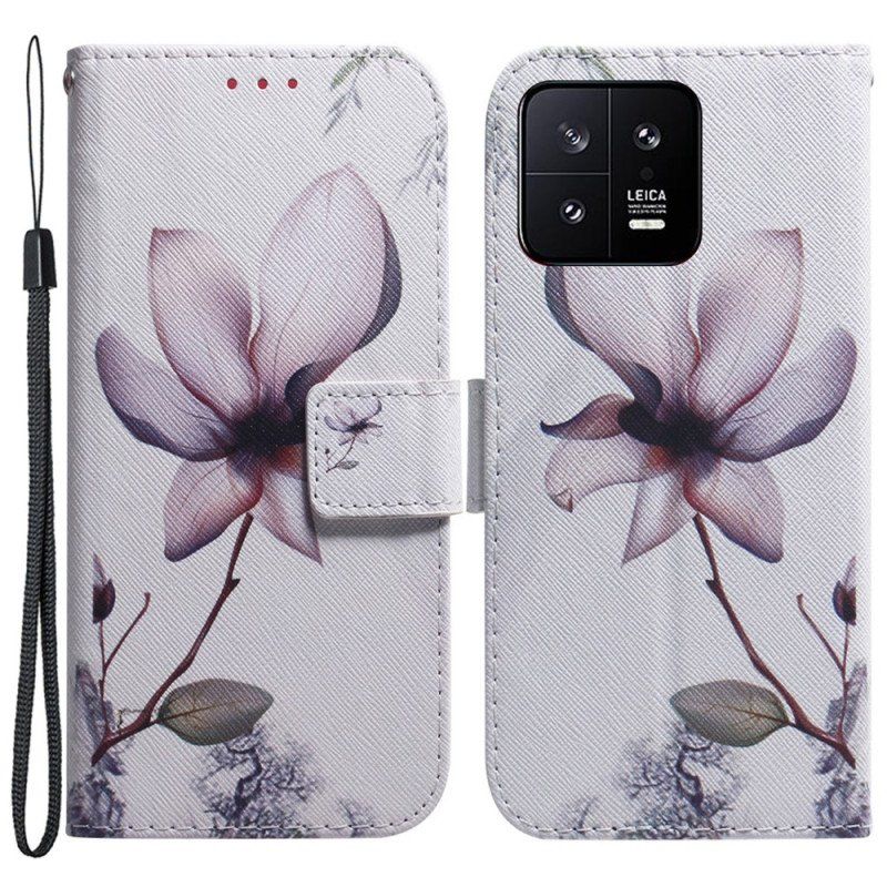 Fodral Xiaomi 13 Med Kedjar Strappy Rose Flower