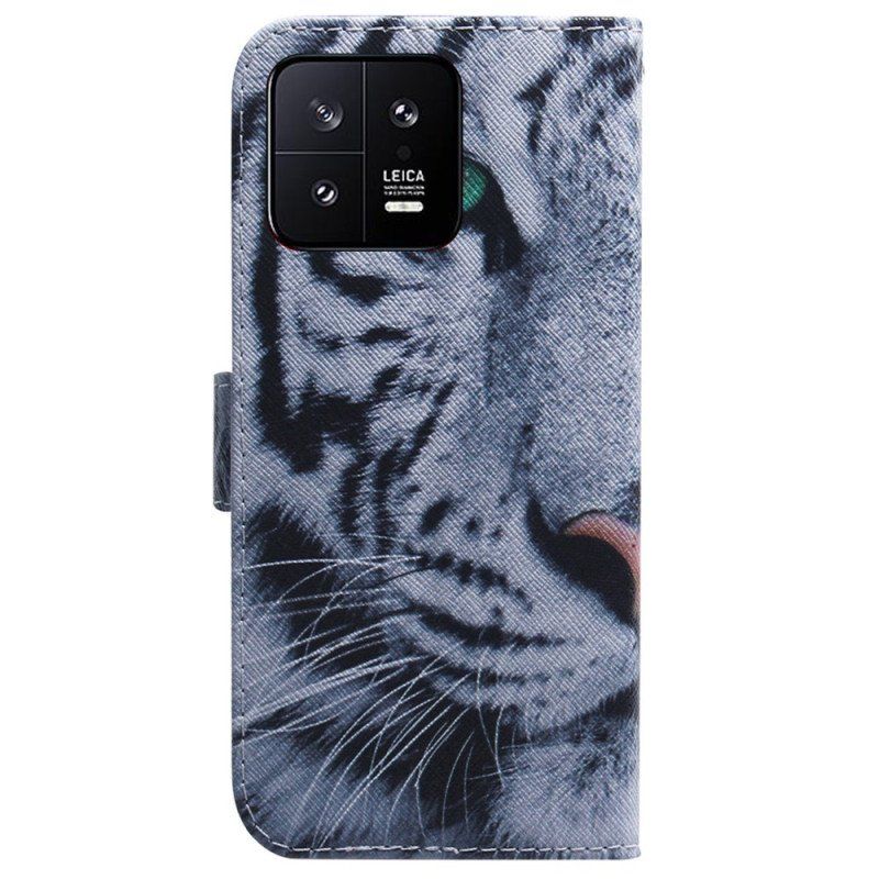 Fodral Xiaomi 13 Med Kedjar Strappy White Tiger