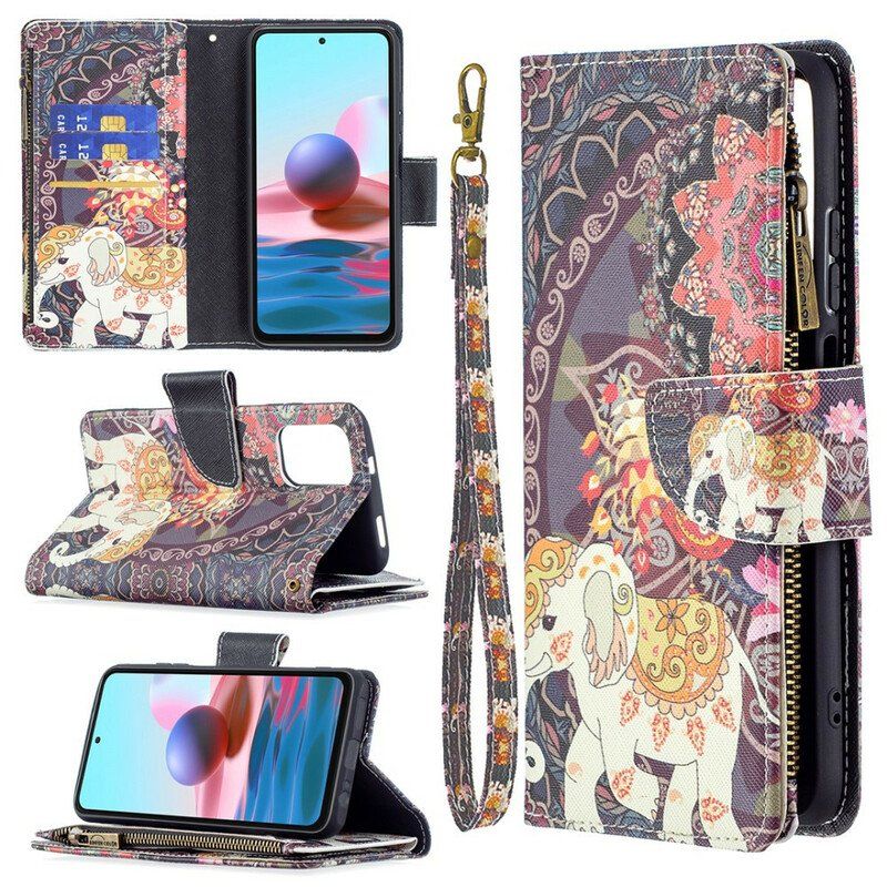 Fodral Xiaomi Redmi Note 10 / 10S Elephant Zip-ficka