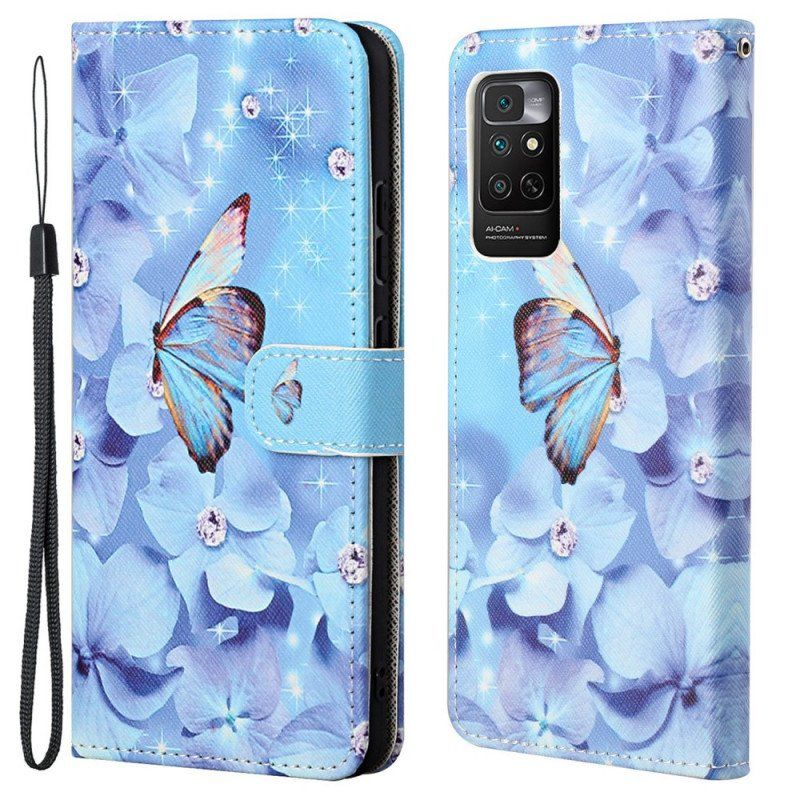 Fodral Xiaomi Redmi Note 11 / 11S Med Kedjar Strappy Diamond Butterflies