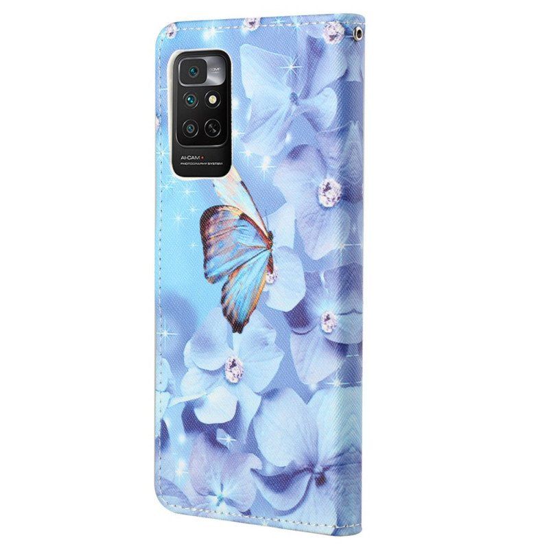 Fodral Xiaomi Redmi Note 11 / 11S Med Kedjar Strappy Diamond Butterflies