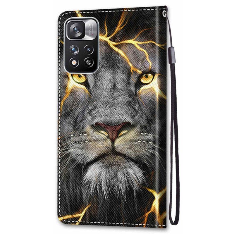 Fodral Xiaomi Redmi Note 11 Pro Plus 5G Med Kedjar Feline On Fire Med Rem