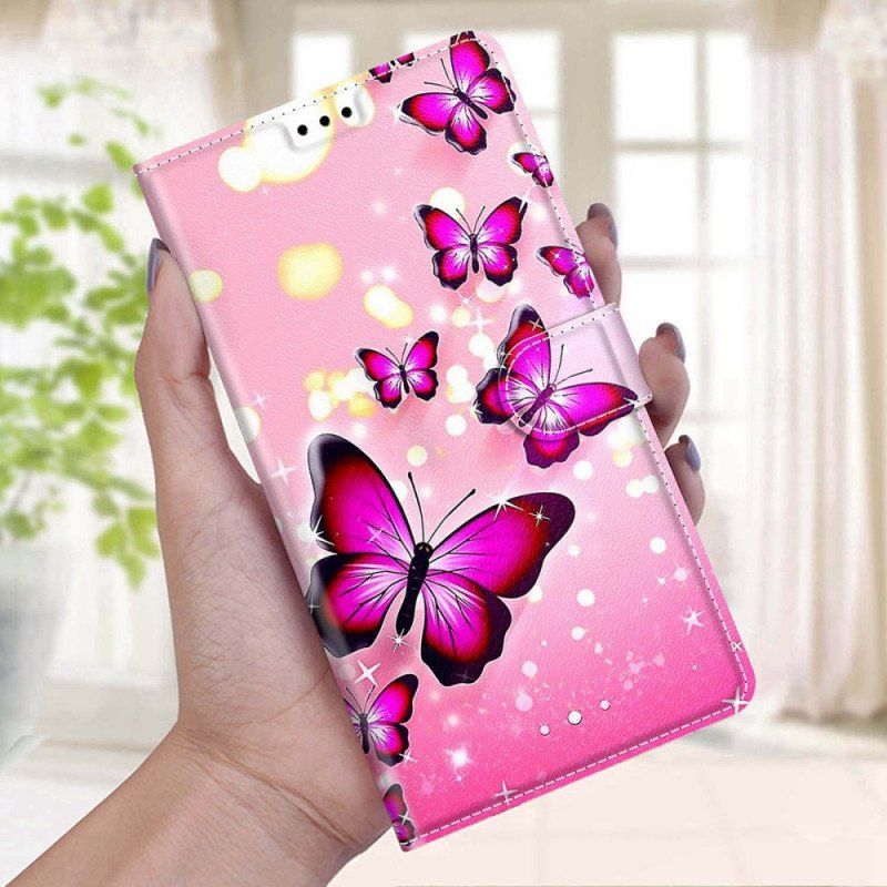 Fodral Xiaomi Redmi Note 11 Pro Plus 5G Med Kedjar Strap Butterflies Fan