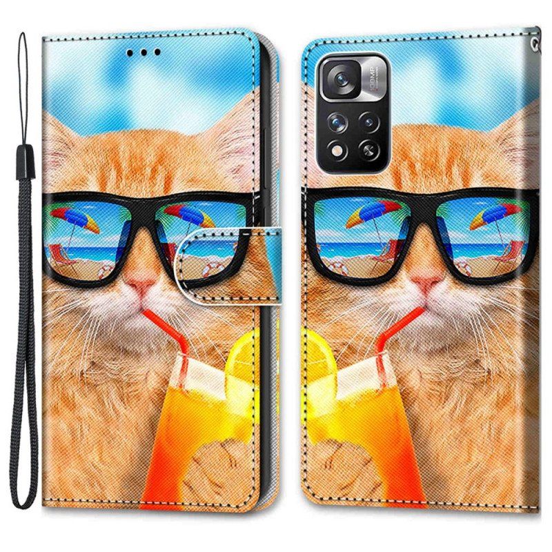 Fodral Xiaomi Redmi Note 11 Pro Plus 5G Med Kedjar Strappy Star Cat