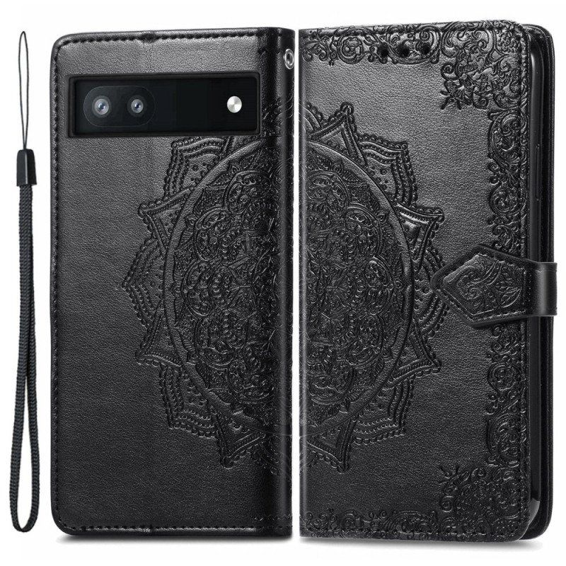 Folio-fodral Google Pixel 6A Med Kedjar Strappy Sun Mandala