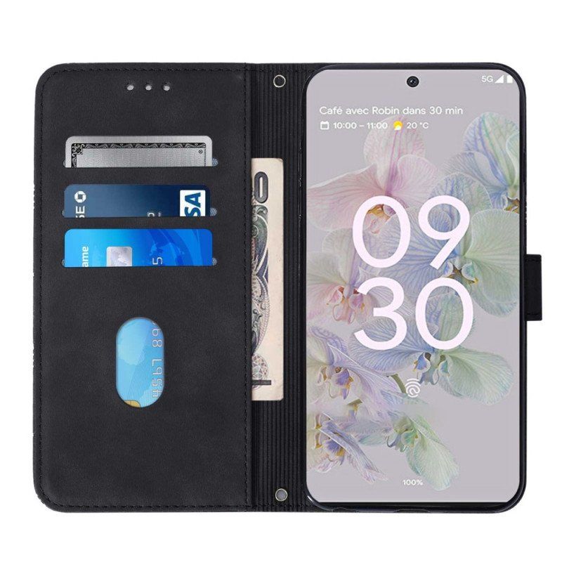 Folio-fodral Google Pixel 6A Mönster Med Axelrem