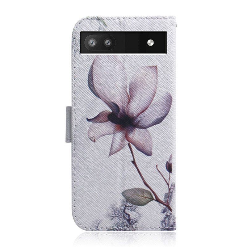 Folio-fodral Google Pixel 6A Rosa Blomma