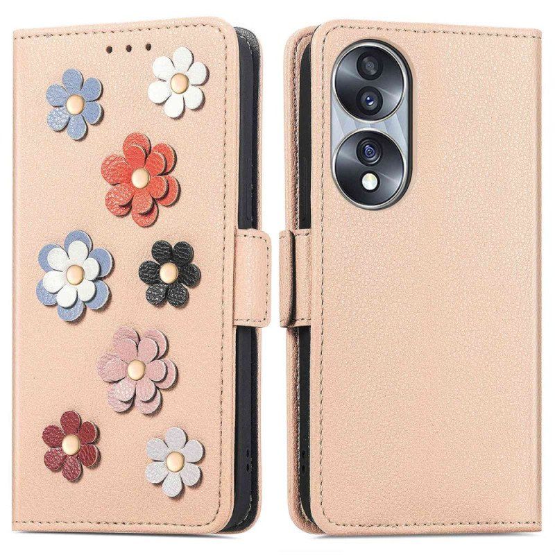 Folio-fodral Honor 70 3d-blommor