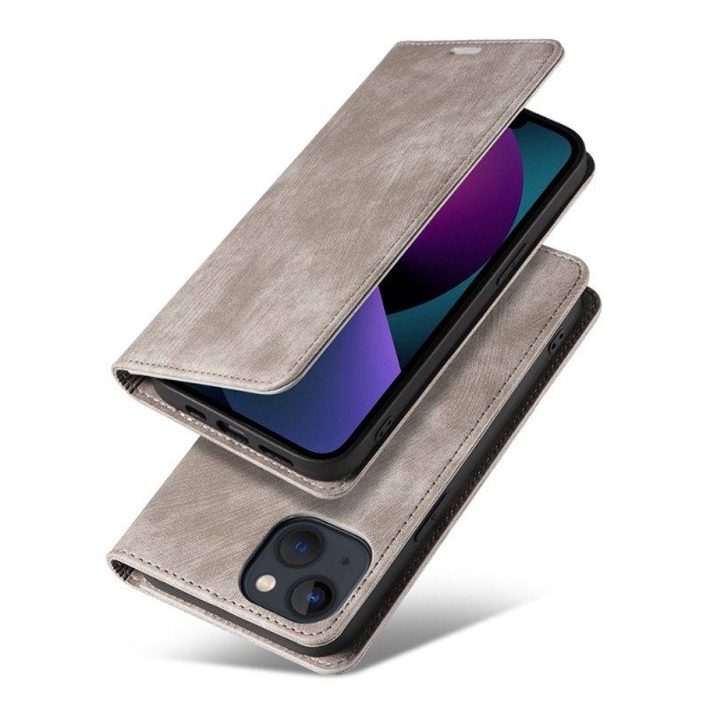 Folio-fodral iPhone 14 Plus Läderfodral Färgat Konstläder