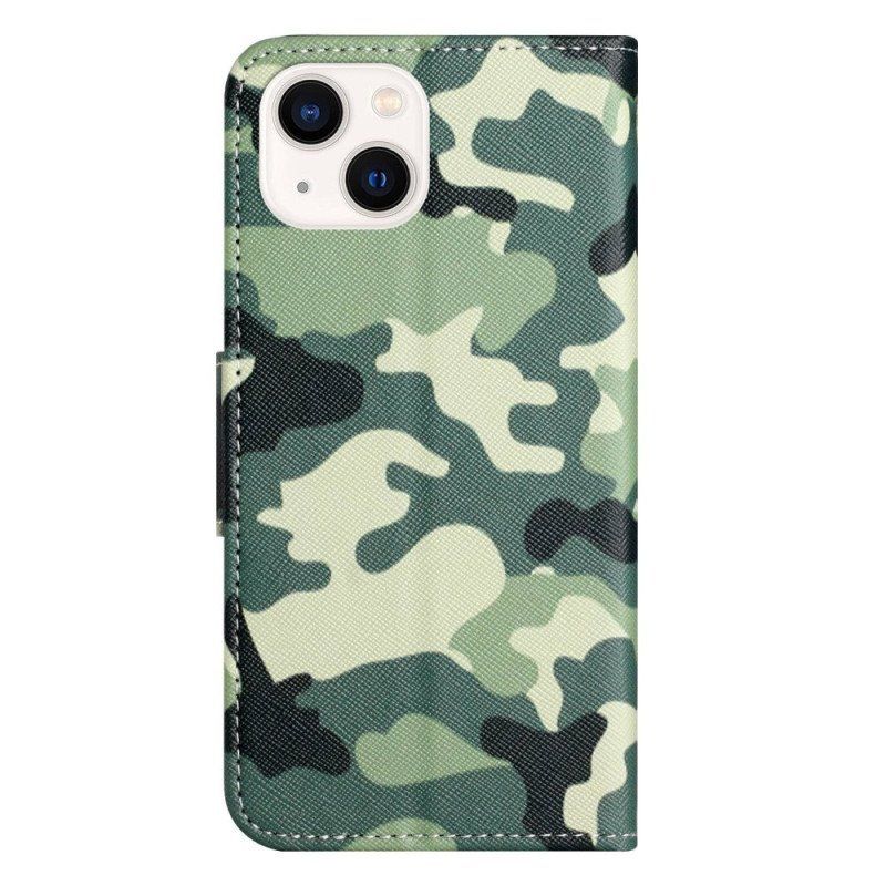 Folio-fodral iPhone 14 Plus Militärt Kamouflage