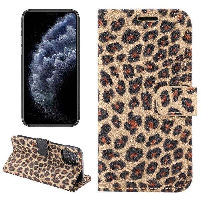 Folio-fodral iPhone 14 Pro Leopard