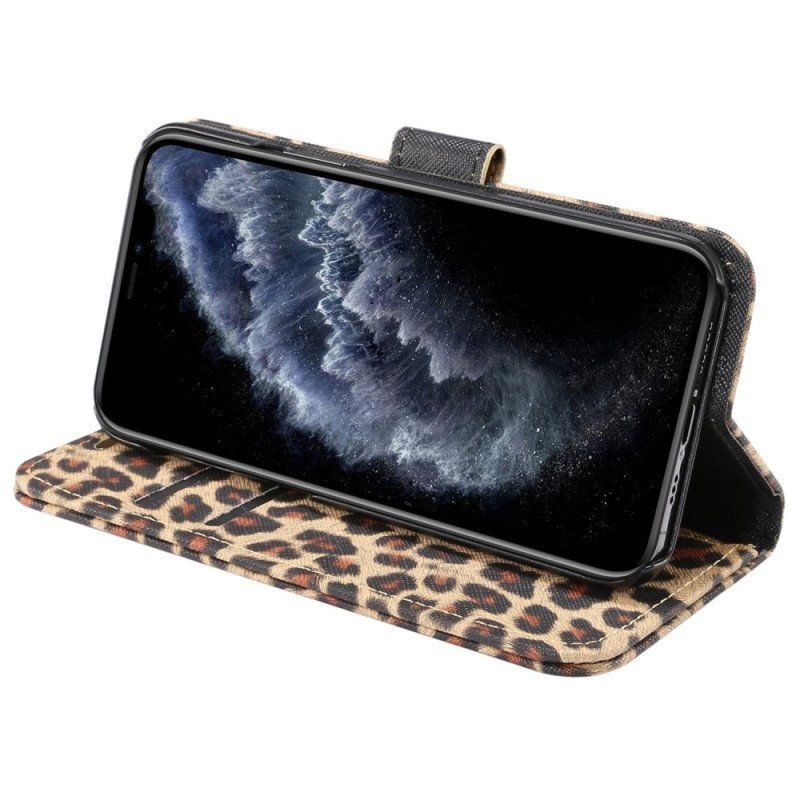 Folio-fodral iPhone 14 Pro Leopard