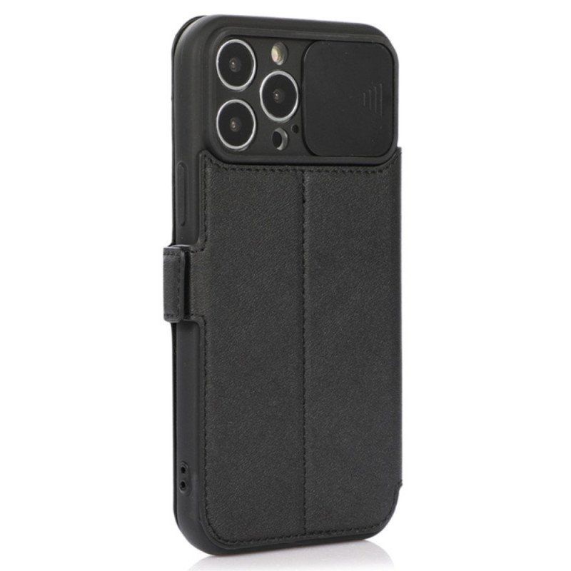 Folio-fodral iPhone 14 Pro Skyddsfodral Läderfodral Kameraskydd Med Dragkedja