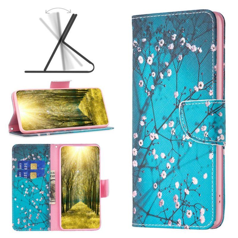 Folio-fodral iPhone 15 Blommande Grenar