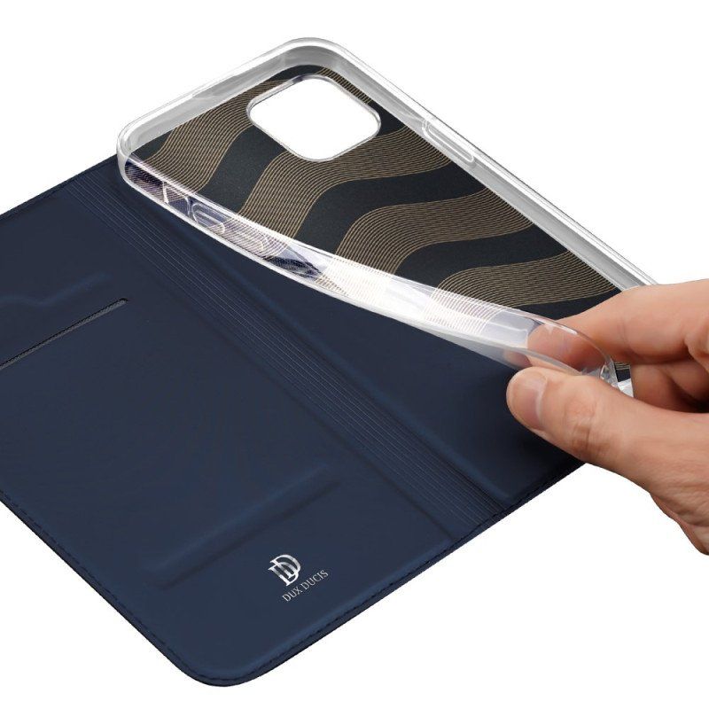 Folio-fodral iPhone 15 Läderfodral Skin-pro Series Dux Ducis