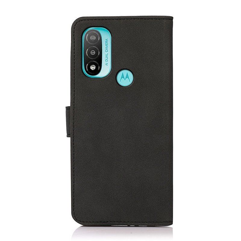 Folio-fodral Moto E40 / E30 / E20 Khazneh Modelädereffekt