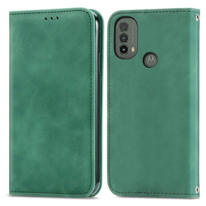 Folio-fodral Moto E40 / E30 / E20 Läderfodral Skin-touch Design