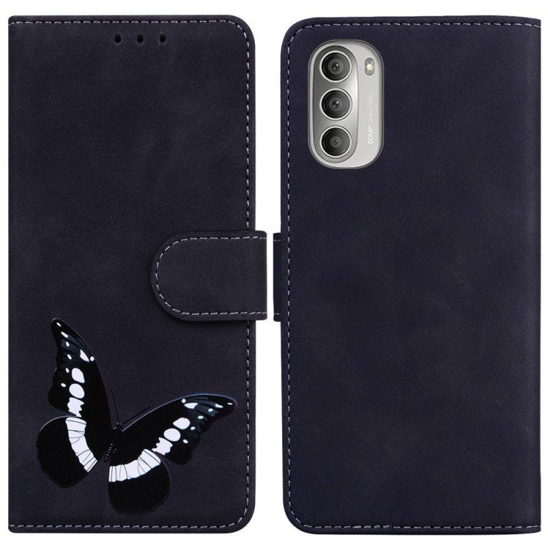 Folio-fodral Moto G51 5G Skin-touch Butterfly