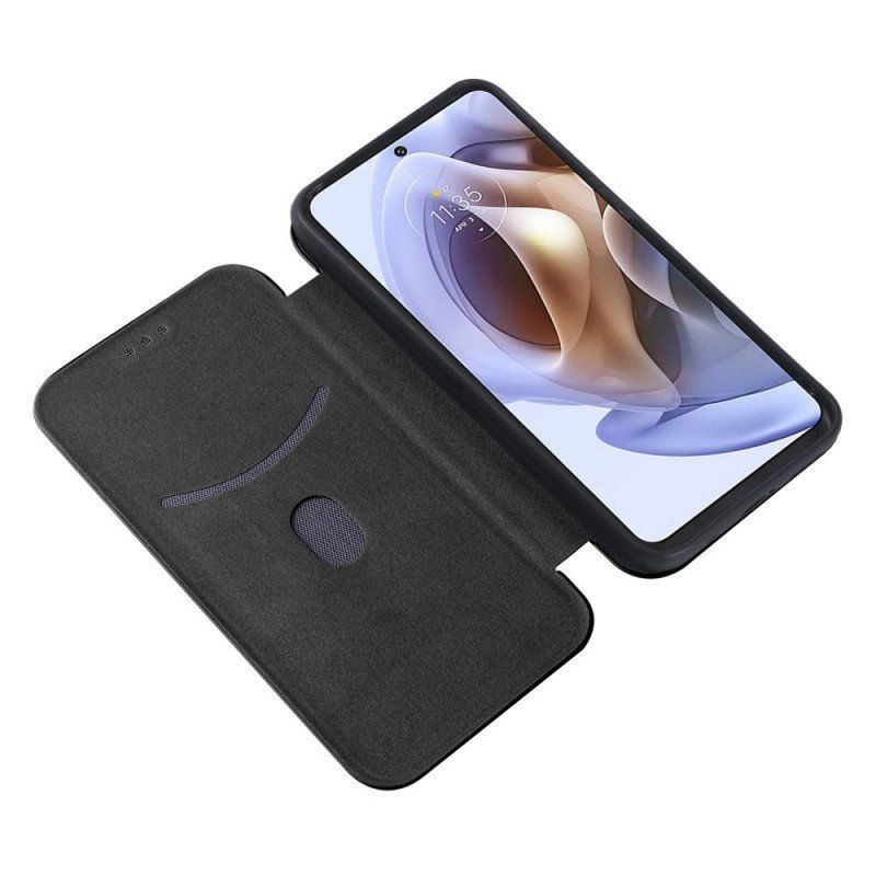 Folio-fodral Moto G71 5G Läderfodral Färgad Kolsilikon