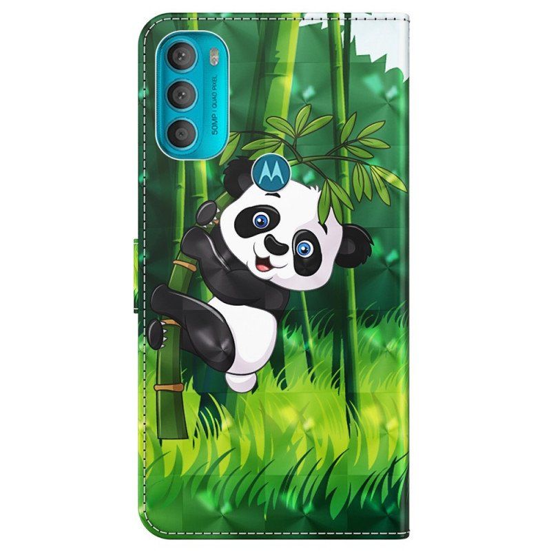 Folio-fodral Moto G71 5G Panda Och Bambu