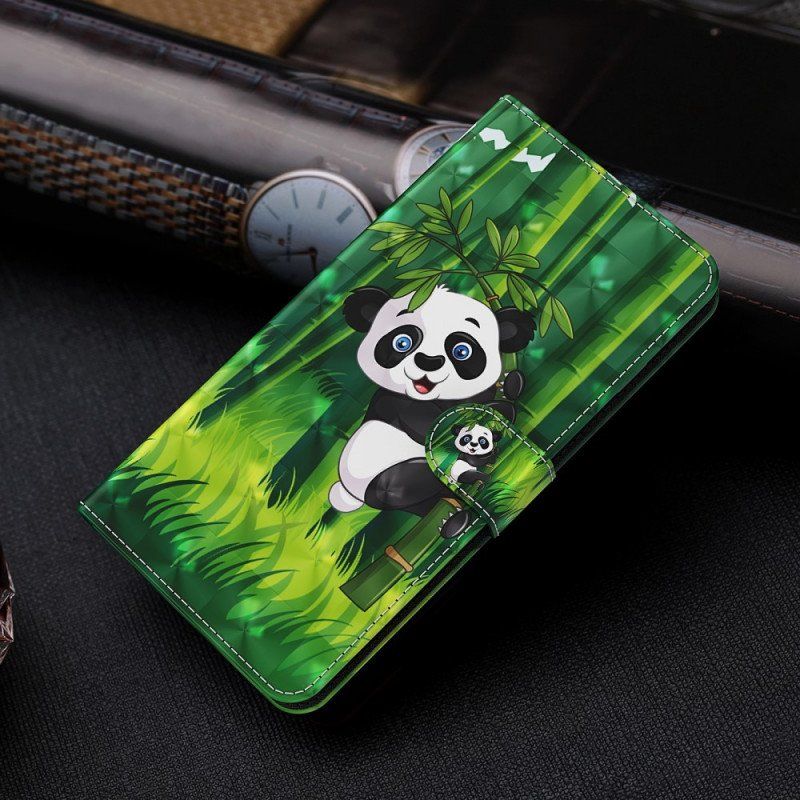 Folio-fodral Moto G71 5G Panda Och Bambu