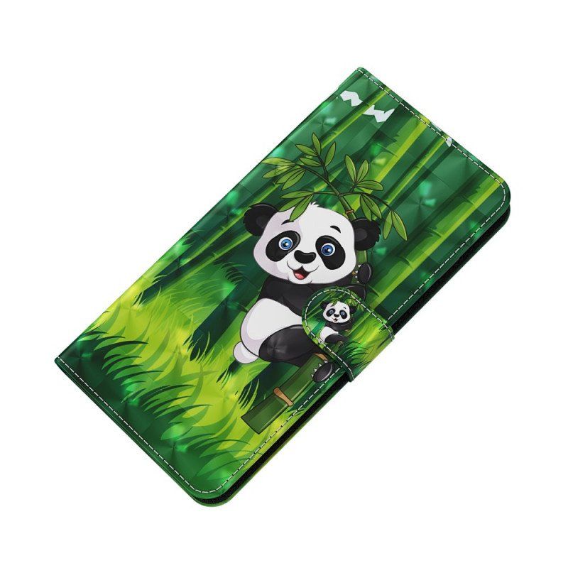 Folio-fodral Moto G71 5G Panda Och Bambu