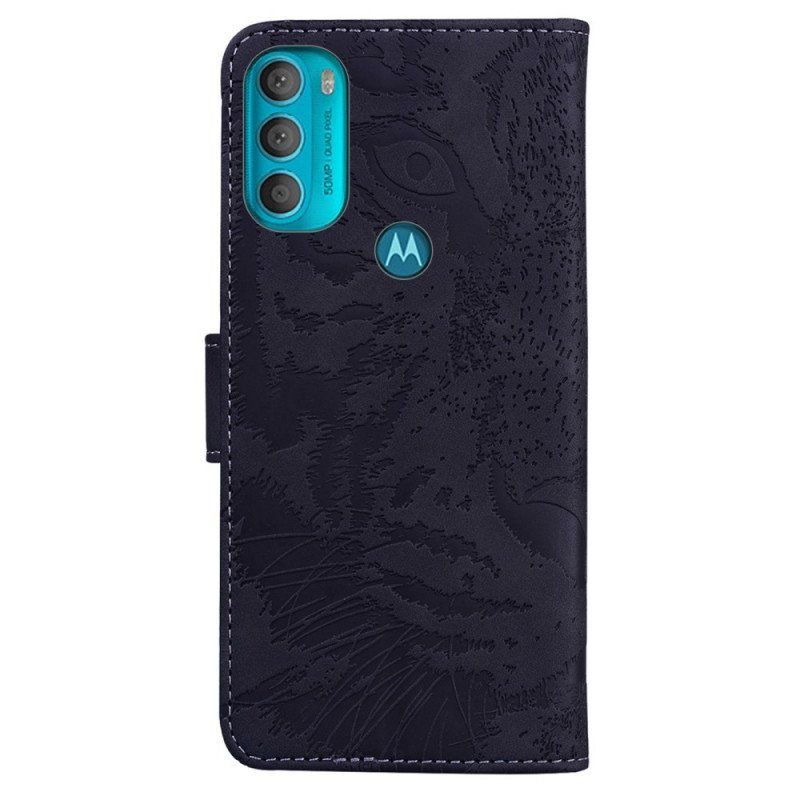 Folio-fodral Moto G71 5G Tiger Face Print