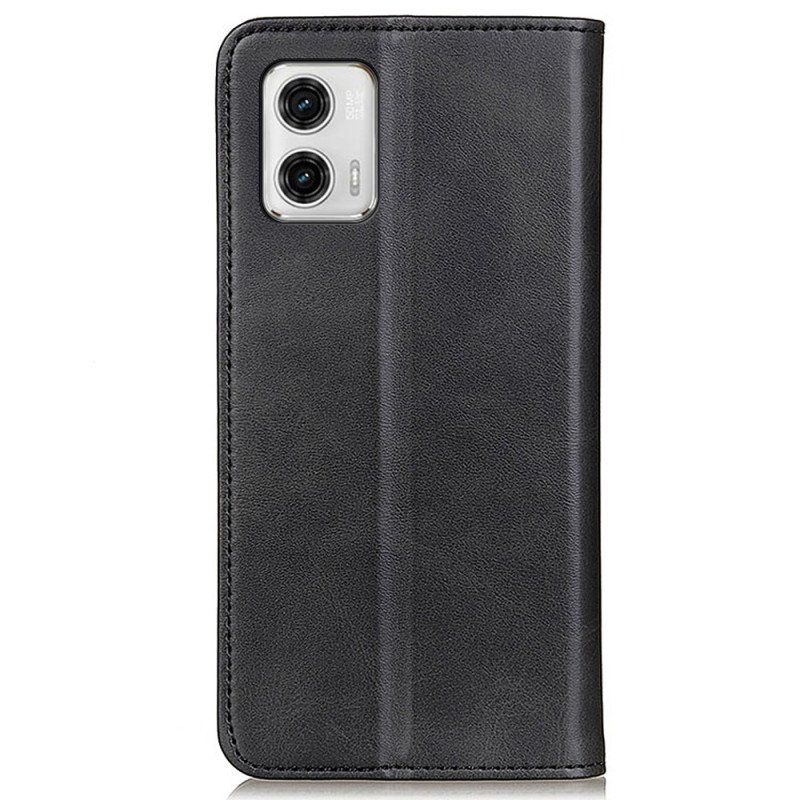 Folio-fodral Moto G73 5G Läderfodral Elegance Split Läder