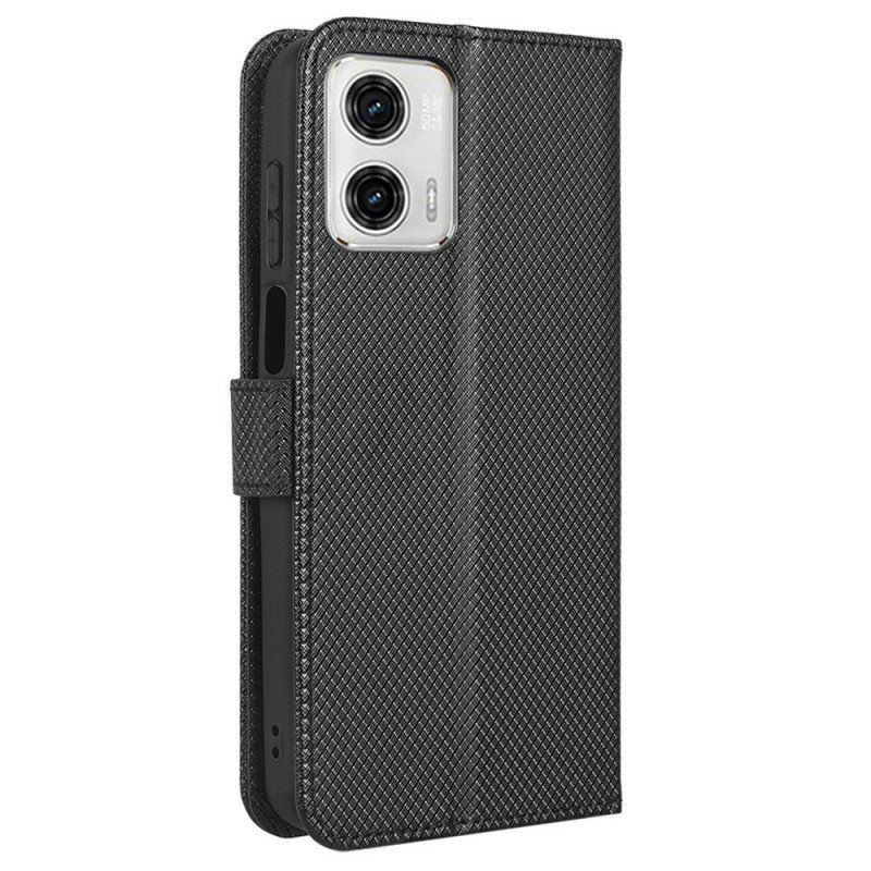 Folio-fodral Moto G73 5G Med Kedjar Snyggt Strappy Konstläder