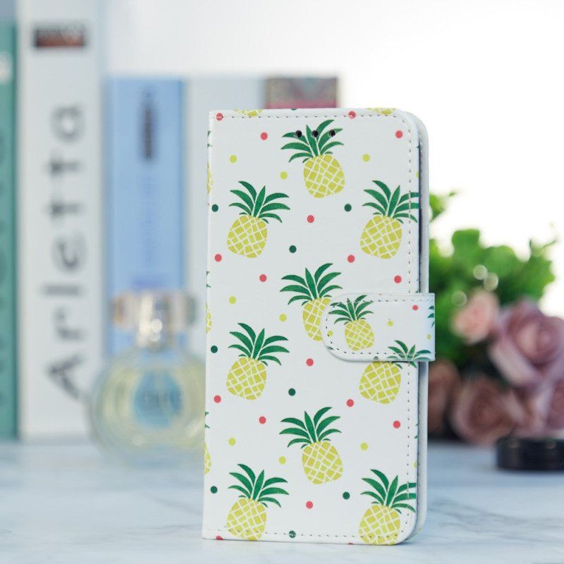 Folio-fodral Moto G73 5G Med Kedjar Strappy Ananas