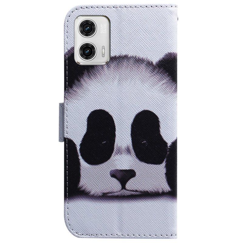 Folio-fodral Moto G73 5G Med Kedjar Strappy Panda